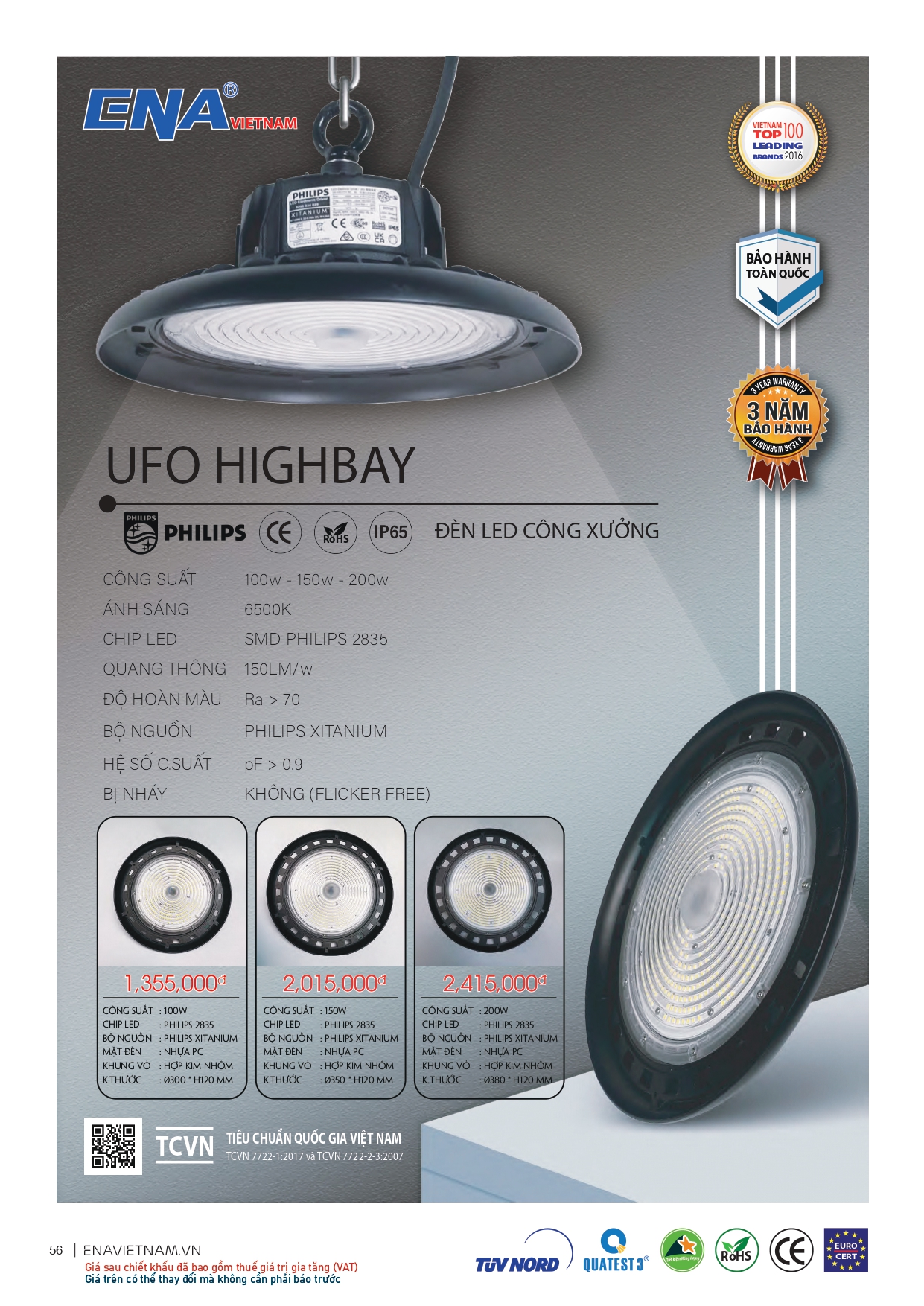 Bảng giá đèn led Ena 2026